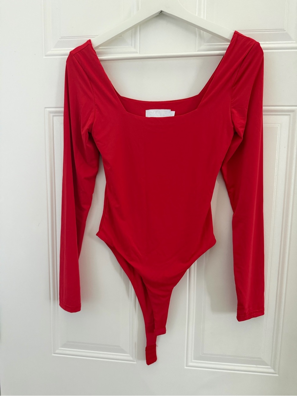 NWOT never been worn Red Long Sleeve Square Neck Bodysuit buttery soft